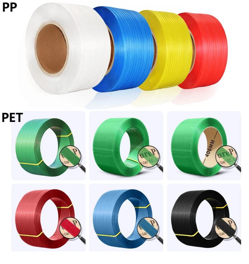 Dây đai PP 4 màu và dây đai PET 6 màu đóng kiện hàng